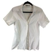 Lafayette 148 white tailored button up stretch cotton size 6