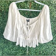 NWT- Revolve MINKPINK WHITE NORAH TOP TIE FRONT | Sz Lg | Made in Australia