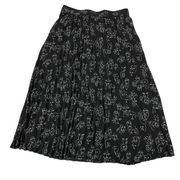 a new day X Vital Voices Face Print Pleated Skirt - Black - XS