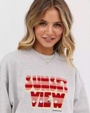 Maison Scotch terry slogan sweatshirt.  size M EUC