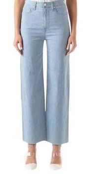 Fidelity Malibu High Waist Crop Flare Jeans In Summer Strip 25