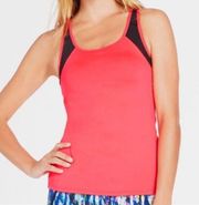 Fabletics Pink/Red with Black Mesh Gulf Tank Top. size S