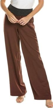 NEW WeWoreWhat Suiting Twill Low Rise Pull On Women XS Wide Leg V Waist Pants