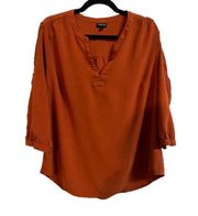 Torrid Challis With Embroidered Sleeve Top Size 2 (18/20)