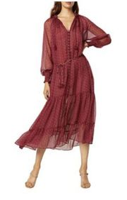 Misa Los Angeles NWT long sleeve midi sheer dress size Medium