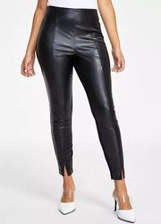 Bar III Faux-Leather Front Leggings With Vented Ankles