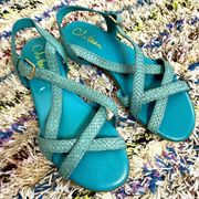 Cole haan leather braided sandals