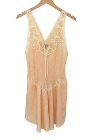 Vintage Christian Dior Satin Chemise Slip Nightgown Peach Size S Union Made