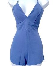 Love Culture Romper Lace Back Baby Blue Size Small