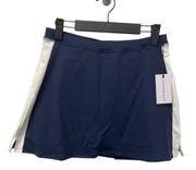 NWT We Wore What Active Skort MEDIUM Blue Optic White Pull On Tennis Jersey Knit