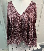 Nordstrom Maroon and White Tunic Shirt Size 3X NWT