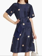 3.1 Phillip Lim Navy Blue Polka Dot Cross Strapped Dress