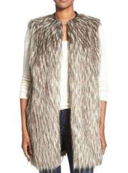 Matty M Sleeveless Open Vest Faux Fur  Sz XS