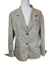 Anne Klein New York Khaki Tan Cotton Blend Blazer Pant Suit Straight Ankle