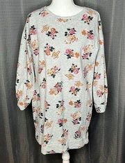 Matilda Jane Rose Floral Gray Jersey Perfectly Cozy Tunic