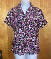 Floral Elementz Button Down Shirt Size Small