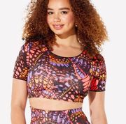 NWT Yitty Mesh Me Smoothing Midi Top butterfly print Sz 5X