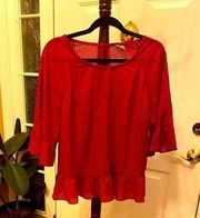 HOT PINK ANDEAWY BLOUSE TEXTURED MATERIAL SIZE L