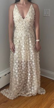 White Sequin Formal Dress