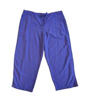 LL Bean Relaxed Fit Purple Hiking Capris Cropped Pants Capri SunSmart Gorpcore