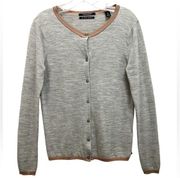 Scotch & Soda Cardigan Sweater Wool Lightweight Gray Tan Size 2