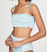 Faithfull the Brand La Maison Smocked Bandeau Bikini Top