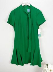 CeCe A-Line Bow Dress Green Size 2 NWT