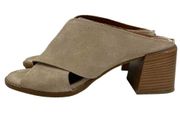 Aquatalia Janna Crisscross Crossover Suede Block
Heel Sandal Mule Tan Size 9