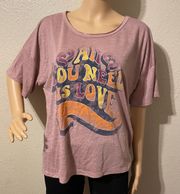 NWT  Women's Rose Colored "All You Need Is Love" Shirt X-Large