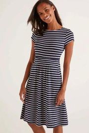 Boden Navy Blue Stripe Amelie Jersey Dress Size 8R