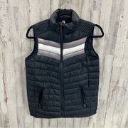 Fabletics Puffer Fenway Vest Black Zip Pockets Stand Up Collar