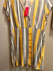 Xhileration Yellow Striped Dress