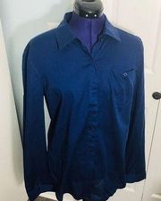 7 For All Mankind Blue Button Down Shirt Medium