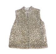 Vintage  Faux Fur Leopard Vest Medium Animal Print Sz 6-8