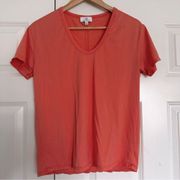 AG ADRIANO GOLDSCHMIED | Coral Pink Orange Short Sleeve Shirt V-Neck | Small