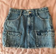 Cargo Denim Mini Skirt