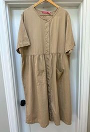 Woman’s Within khaki shirt dress Size 26W