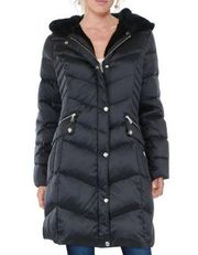 Laundry by Shelli Segal Womens Down Warm Parka Coat sz Large black