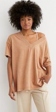 aerie | Extreme V-Neck Oversized Boyfriend T-Shirt