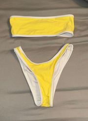 Yellow Strapless Bikini set