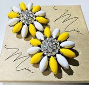 Couture Runway Daisy Crystal Clip-On Earrings