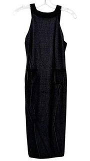 Cushnie Et Ochs Gray Black Ribbed Sleeveless Dress Sz L