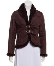 CHRISTIAN DIOR Faux Fur Trim Jacket szM 6US