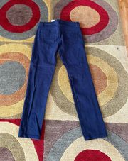 Dark Blue Denim Jeans Slim Leg Etroite Straight Leg Skinny Jeans 0