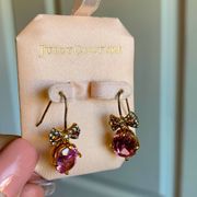 Juicy Couture Pink Drop Bow Earrings