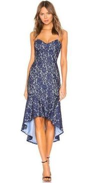 About Us Women's Angeline High Low Mermaid Ruffle Dress In Indigo Size XS NWT