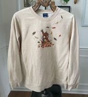 Vintage Basic Editions Cat Leaf Acorn Sunflower Appliqué Embroidered Sweatshirt