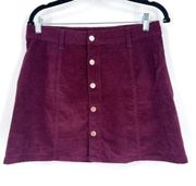 Celebrity Pink Women's Burnt Red Button Skirt Size 9 29 Fall Layering corduroy