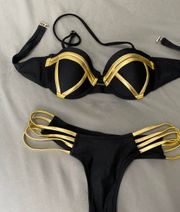 Bikini Set Black And Gold