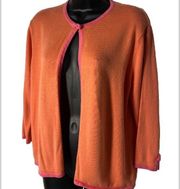 talbots sweater womens lite cardigan orange pink little pink bows